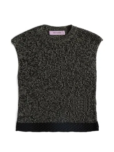 Maccapani Giuly Textured Sleeveless Top In Black