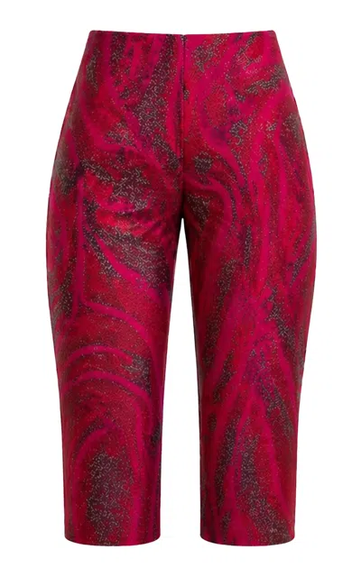 Maccapani Jacquard Capri Pants In Red