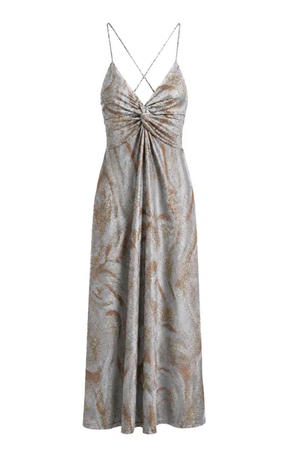 Maccapani Knotty Cotton-blend Jacquard Maxi Dress In Multi