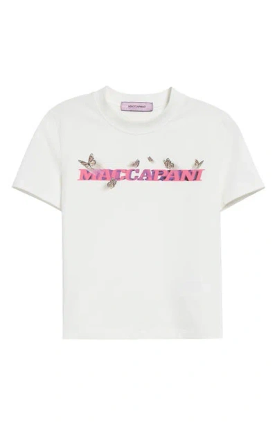 Maccapani Logo Graphic Baby Tee In Off White