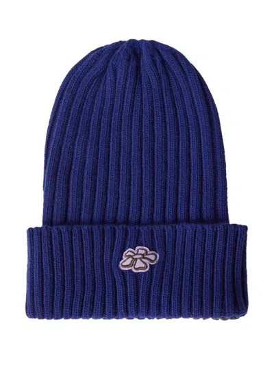 Maccapani Logo-patch Beanie In Blue