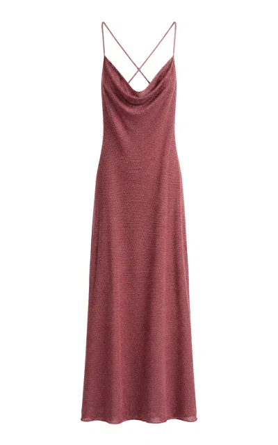 Maccapani Lurex Knit Ita Maxi Dress In Red