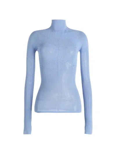 Maccapani Mock-neck Top In Blue