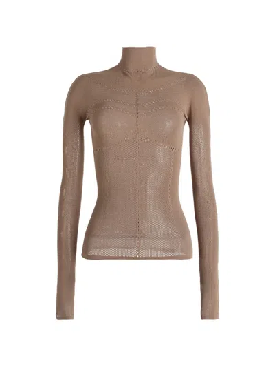 Maccapani Mock-neck Top In Brown