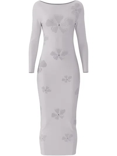 Maccapani Monogram Midi Dress In White