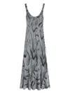 Maccapani Nice But Naughty Swirl-print Dress In Silver