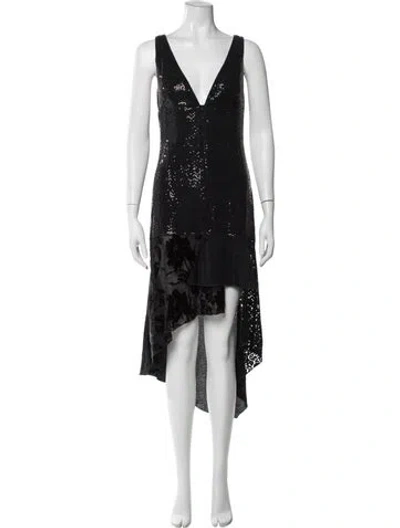 Pre-owned Maccapani Nylon Midi Length Dress In Black