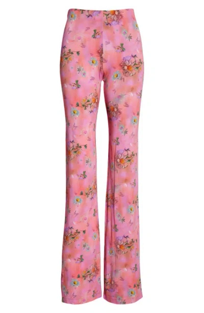 Maccapani Trousera Jazz Floral Knit Trousers In Pink Shades