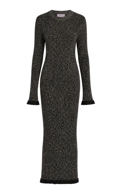 Maccapani Sara Cotton-blend Midi Dress In Black