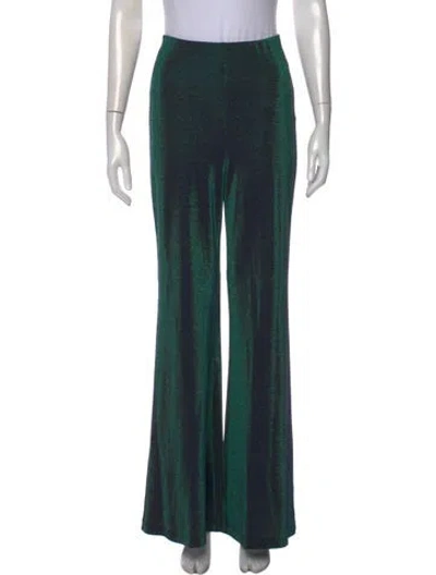 Pre-owned Maccapani Silk Flared Pants In Green