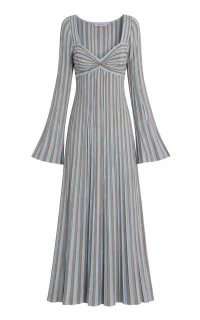 Maccapani Terry Lurex Knit Maxi Dress In Brown