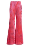 Maccapani The Easy Metallic Flare Pants In Fuxia/red