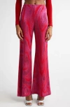 Maccapani The Easy Metallic Flare Pants In Red