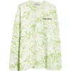 Maccapani The Moto Floral Cotton Sweatshirt In Off White/ Green