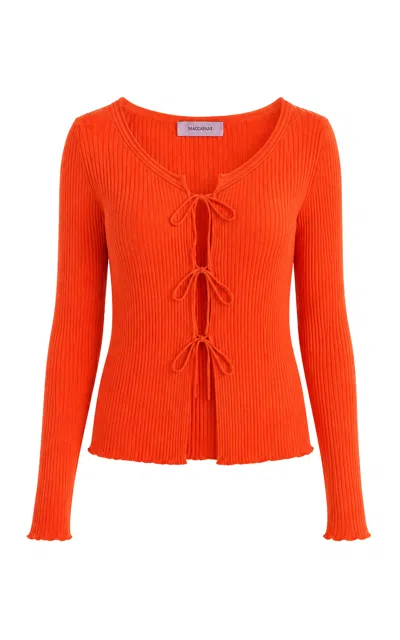 Maccapani Tie-up Cotton Cardigan In Red