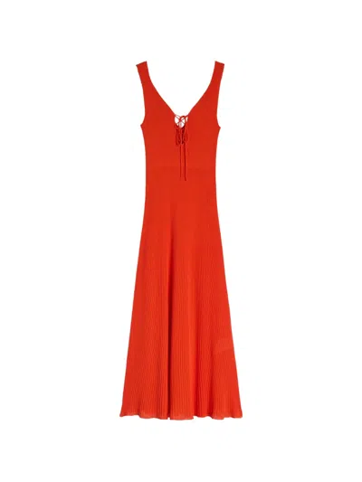 Maccapani Tie-up Dress In Red