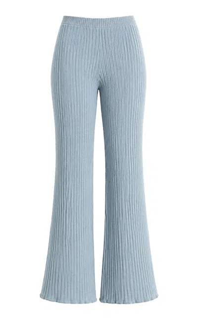 Maccapani Wide-leg Cotton Knit Bouncy Pants In Blue