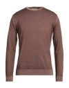 Macchia J Man Sweater Brown Size L Virgin Wool In Brown