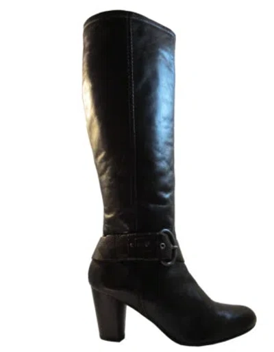Pre-owned Macchiato Lamica Women's Italian Knee High Round Toe Boots  Brown
