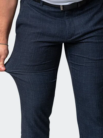Maceoo 4-way Stretch Pants Square Black In Blue