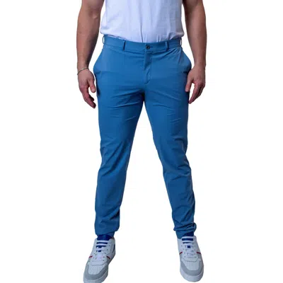 Maceoo Allday Slim Fit Pants In Grey/blue