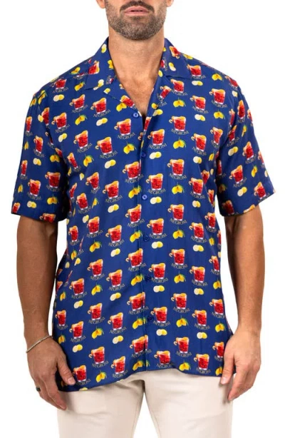Maceoo Apachi Marthyr0248 Blue Camp Shirt