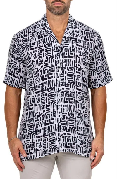 Maceoo Apachi Marthyr0249 White Camp Shirt In Gray