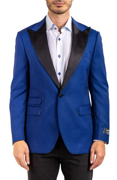 Maceoo Ascencion Satin Lapel Sport Coat In Blue