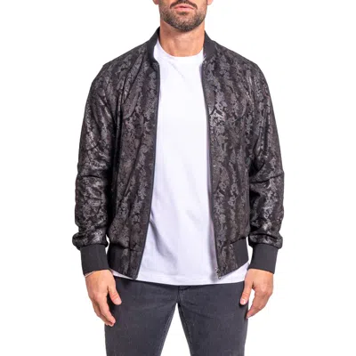 Maceoo Ascension0010 Foil Print Leather Jacket In Multi