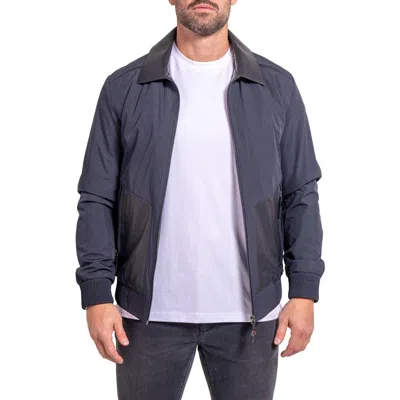 Maceoo Ascension0016 Leather Trim Jacket In Gray