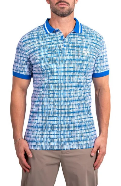 Maceoo Ascension0035 Blue Stretch Nylon Polo