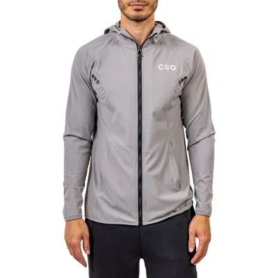 Maceoo Athletic Full Zip Hoodie Sweater In Gray