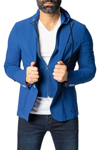 Maceoo Azurite Stretch Jacket & Removable Hooded Bib In Blue