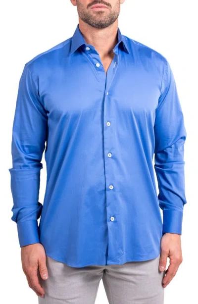 Maceoo Blacklabel Ascension Performance Button-up Shirt In Blue