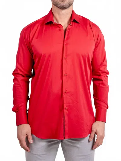 Maceoo Blacklabel Soft Stretch Ascension Button Down Shirt In Red