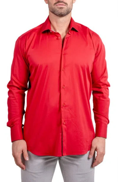 Maceoo Blacklabel Softstretch Ascension Button-up Shirt In Red