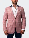 Maceoo Blazer Socrate Evo Multistripe Red In Pink