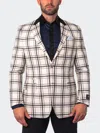 Maceoo Blazer Socrate Evo Springcheck White In Beige