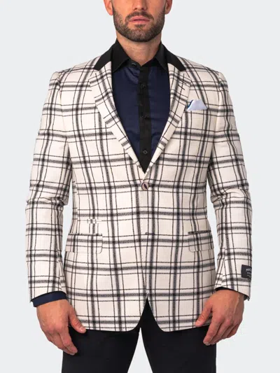 Maceoo Blazer Socrate Evo Springcheck White In Beige