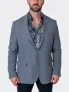 Maceoo Blazer Unconstructed Linegrey Grey In Silver