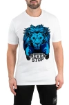 Maceoo Boxing Lion Cotton Graphic T-shirt In White
