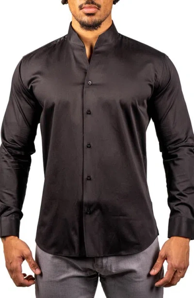 Maceoo Ceremony Prince Cotton Button-up Shirt In Black
