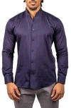 Maceoo Ceremony Prince Cotton Button-up Shirt In Blue