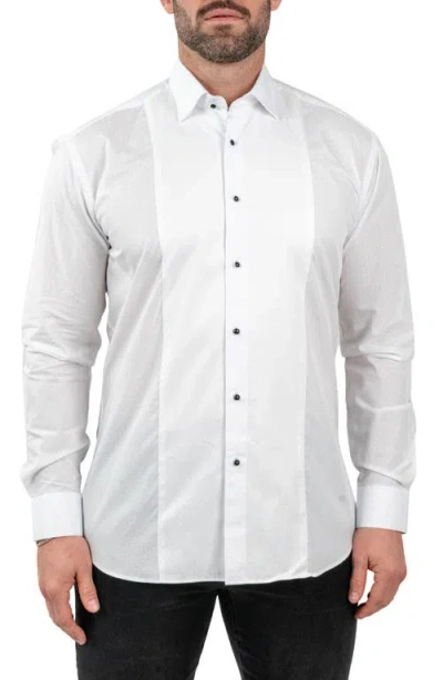 Maceoo Ceremony Stardust Colorblock Button-up Shirt In White
