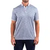 Maceoo Collarcubic Blue Cotton Jacquard Button-down Polo In Multi