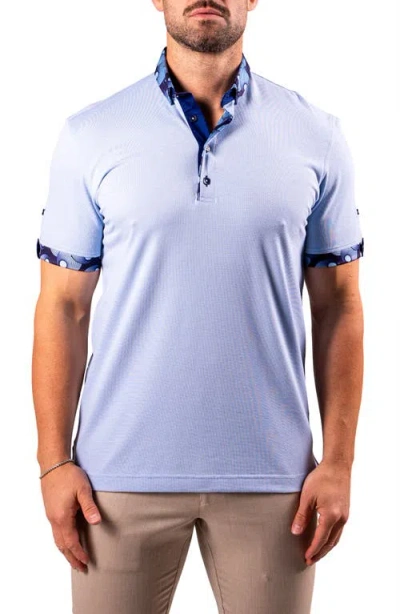 Maceoo Collarsolidbaby Blue Button-down Polo