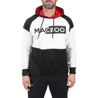 Maceoo Colorblock Logo Graphic Hoodie In White