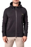 Maceoo Crow Mixed Media Zip Hoodie