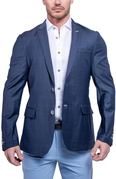 Maceoo Descartes Ascension Plaid Blazer In Blue