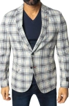 MACEOO MACEOO DESCARTES UNCONSTRUCTED PLAID BROOKSY COBALT BLUE BLAZER